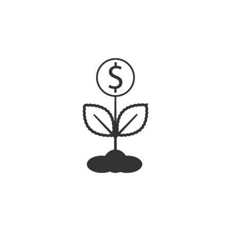 Vector illustration, flat design. Plant dollar iconのイラスト素材