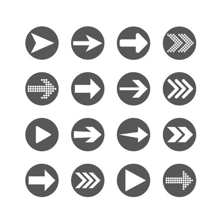 Vector illustration, flat design. Arrow icon setのイラスト素材