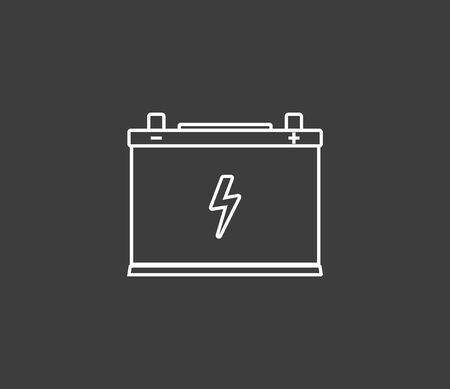 Vector illustration, flat design. Car battery icon