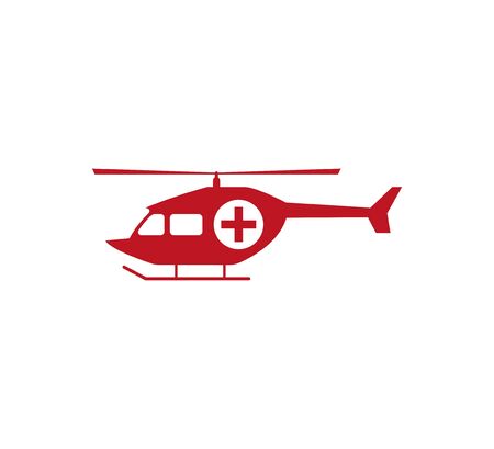 Vector illustration, flat design. Medical Helicopter icon.のイラスト素材