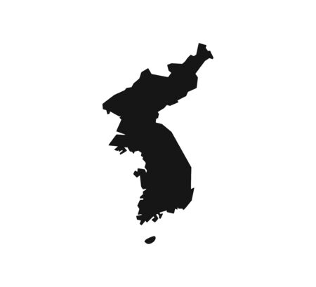 North, South Korea map on white background. Vector illustration.のイラスト素材