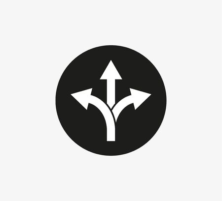 Vector illustration, flat design Arrow, three way, direction iconのイラスト素材