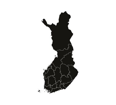 Finland map, states border map Vectorのイラスト素材