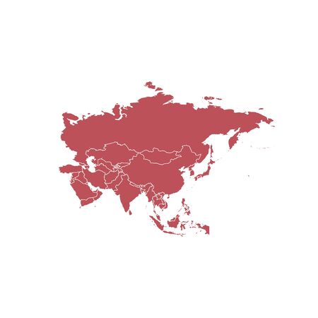 Asia with country borders, vectorのイラスト素材