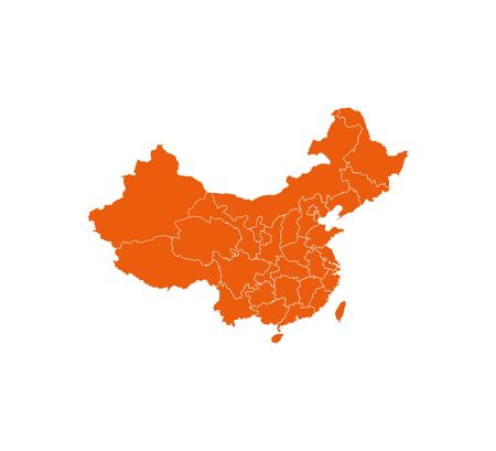 China Map, states border map Vectorのイラスト素材