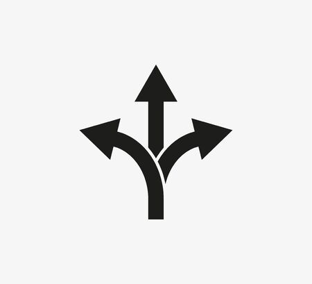 Arrow, three way, direction icon. Vector illustration, flat designのイラスト素材