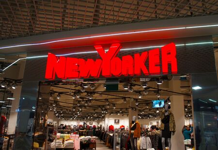 Minsk, Belarus. December, 22. 2019. NEW YORKER store logo, fashion store.のeditorial素材