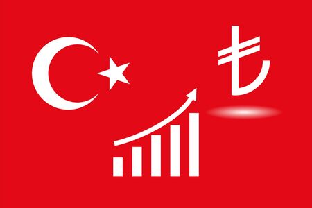 Vector illustration, flat design turkish liraのイラスト素材