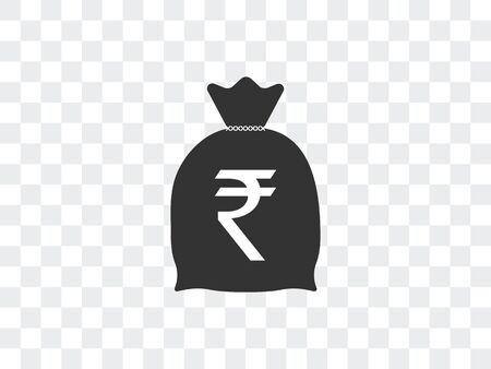 Vector illustration, flat design Money bag, India rupee iconのイラスト素材