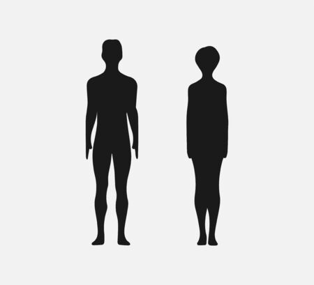 Woman and man silhouette. Vector illustration. Flat.のイラスト素材