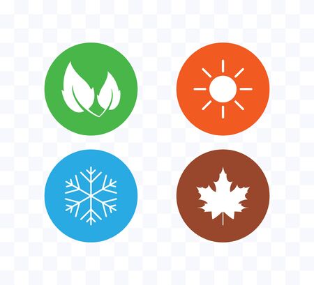 Vector illustration, flat design. Four season iconのイラスト素材