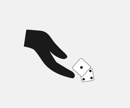 Vector illustration, Hand throwing dice icon