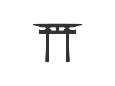 Vector illustration, flat design. Japanese shinto torii iconのイラスト素材