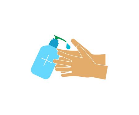 Vector illustration, flat design. Hand sanitizer iconのイラスト素材