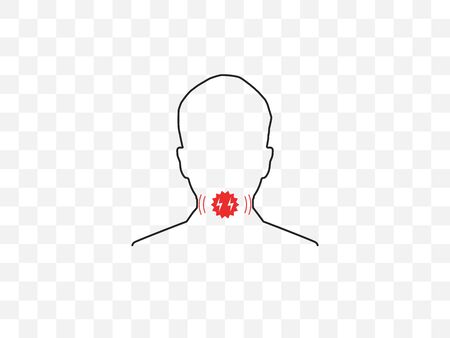 Vector illustration, flat design. Pain sore throat iconのイラスト素材