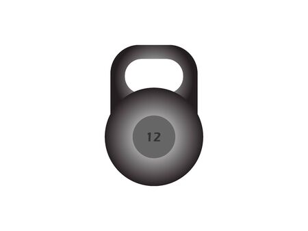 Vector illustration, flat design. Kettlebell sports weight iconのイラスト素材