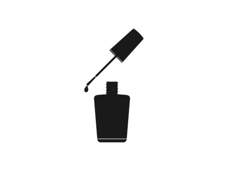 Vector illustration, flat design. Nail polish open bottleのイラスト素材