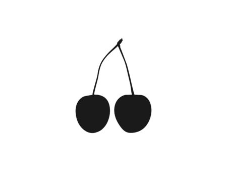 Vector illustration, flat design. Cherry fruit iconのイラスト素材