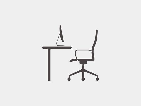 work at home icon Vector illustration, flat design.のイラスト素材