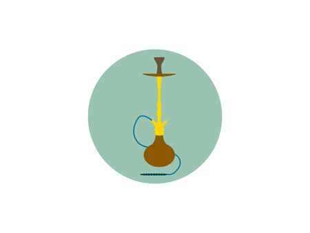 Vector illustration, flat design. Hookah smoking tobacco iconのイラスト素材