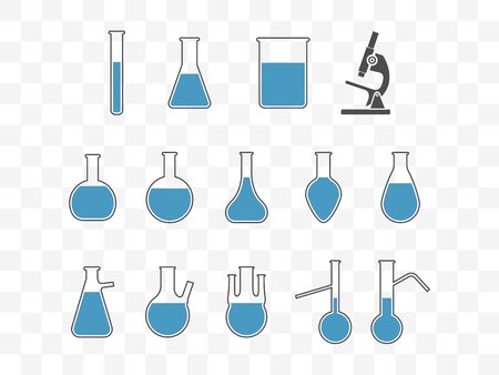 Flask, laboratory icon. Vector illustration, flat design.のイラスト素材