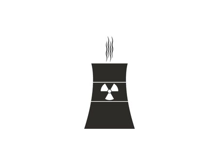 Vector illustration, flat design. Cooling tower, nuclear plant iconのイラスト素材