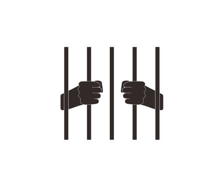 Jail, prison icon Vector illustration, flat design.のイラスト素材