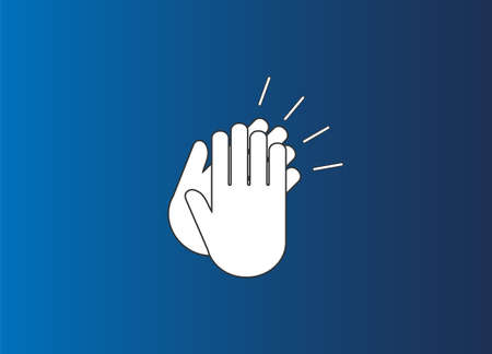 Vector illustration, flat design. Applause, clap hands ovation icon