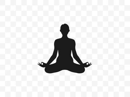 Vector illustration. Lotus position yoga iconのイラスト素材