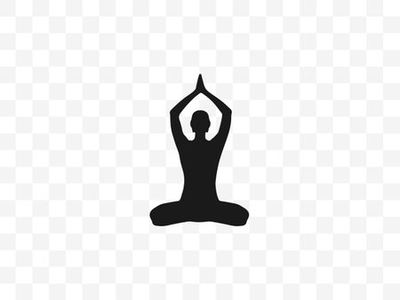 Lotus position, yoga on transparent background. Vector illustration.のイラスト素材