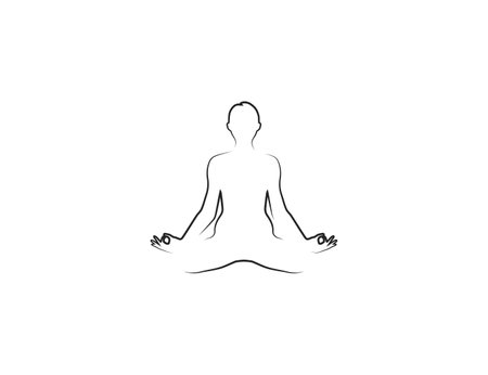 Vector illustration. Lotus position yoga iconのイラスト素材
