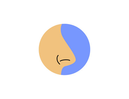 Vector illustration, flat. Body nose smell iconのイラスト素材