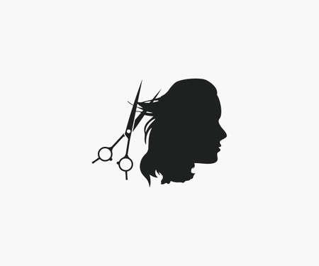 Scissors and hair icon on white backgroundのイラスト素材