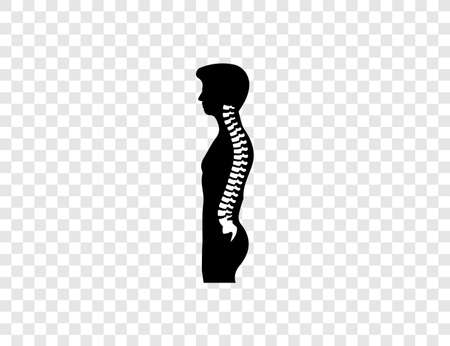 Vector illustration. Human spine, natomy backbone iconのイラスト素材