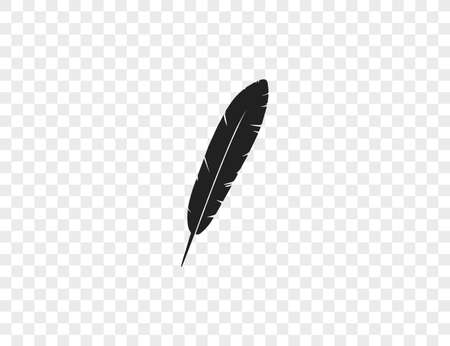 Feather icon on transparent background. Vector illustration.のイラスト素材