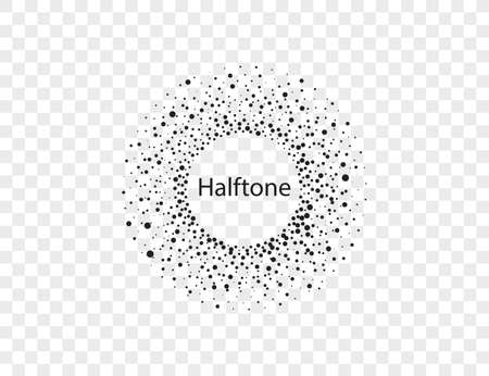 Halftone dots in circle form, logo. Vector illustration.のイラスト素材