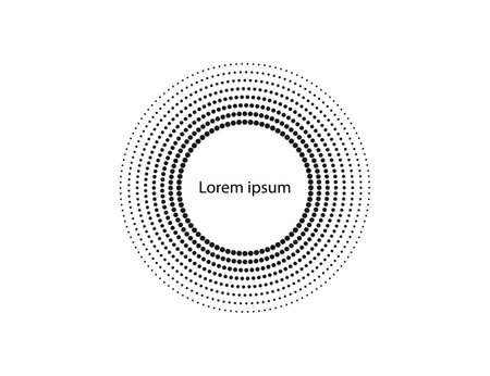 Vector illustration. Halftone dots in circle form, logoのイラスト素材