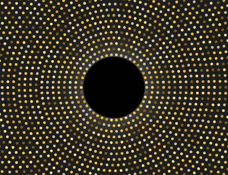 Vector illustration. Golden circle dots colored