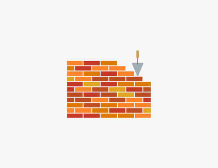 Vector illustration. Bricks wall work iconのイラスト素材
