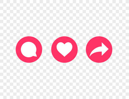 Vector illustration. Like, heart share comment icon