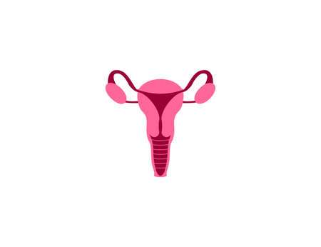 Vector illustration. Flat design. Female uterus womb iconのイラスト素材
