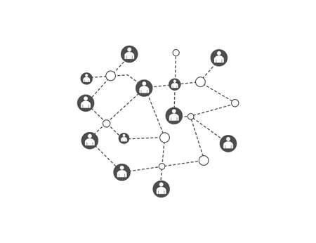 Social network, people connect the world. Vector illustration. Flat design.のイラスト素材