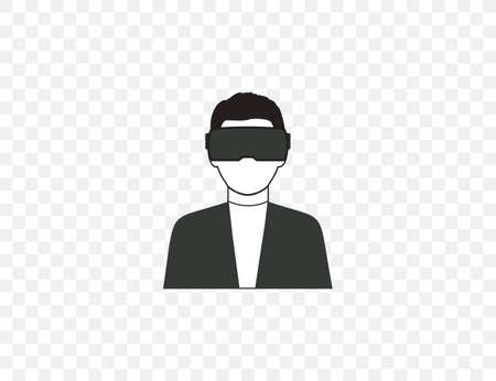 Man, virtual reality, vr icon. Vector illustration. Flat design.のイラスト素材