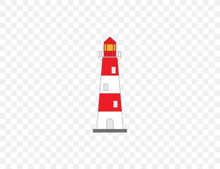 Building, lighthouse isolated. Vector illustration. Flat design.のイラスト素材
