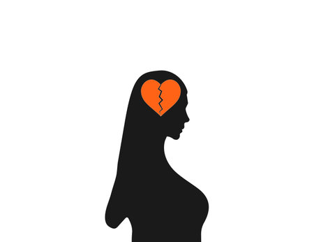 Vector illustration. Flat design. Couple broken heart iconのイラスト素材