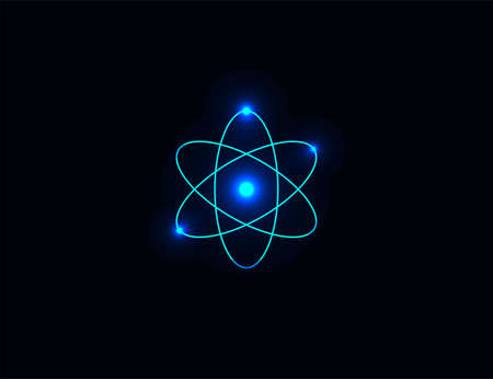 Vector illustration. Flat design. Atom, science molecule nucleus iconのイラスト素材