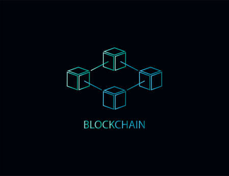 Vector illustration. Flat design. Blockchain network iconのイラスト素材