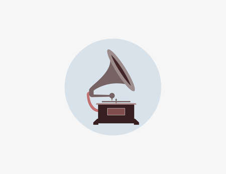 Vector illustration. Flat design. Gramophone music iconのイラスト素材