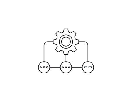 Vector illustration. Flat design. Workflow automation processing icon