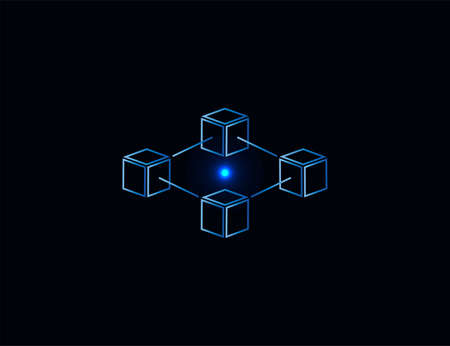 Vector illustration. Flat design. Blockchain network iconのイラスト素材